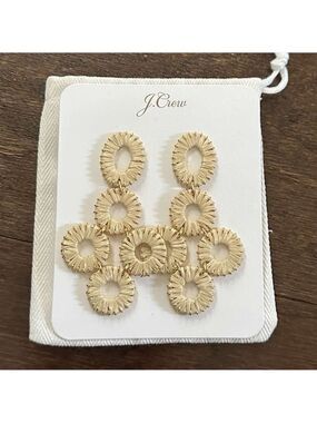 J.Crew Raffia Statement Earrings-gold NWT